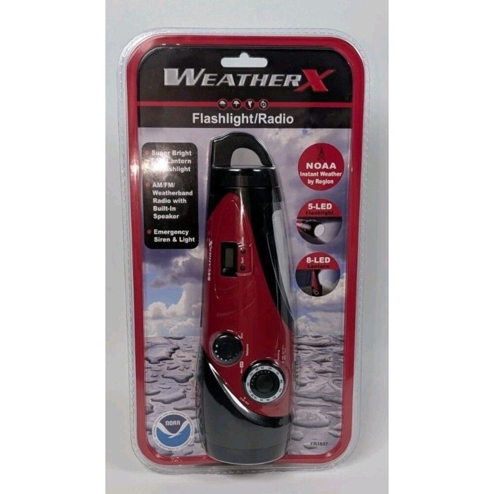 WeatherX Emergency NOAA Weather Radio Flashlight FR1807 LED Lantern AM/FM Siren
